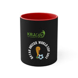 11oz Accent Mug, Printed QATAR Soccer World Cup 2022, Coupe Du Monde de football, copa Mundial de Fútbol, Soccer Lovers Fan, Team