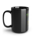 Black Mug, 15oz, Caffeine Boosts, Hot Cup of Tea or Coffee, Gifts, For Him, For Her,