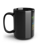 Black Mug, 15oz, Caffeine Boosts, Hot Cup of Tea or Coffee, Gifts, For Him, For Her,
