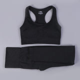 Women Yoga Set Workout Sportswear Gym Clothing Fitness Long Sleeve Crop Sports Suit