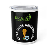 Insulated Coffee Mug, 10oz, Printed QATAR Soccer World Cup 2022, Coupe Du Monde de football, copa Mundial de Fútbol, Soccer Lovers Fan, Tea